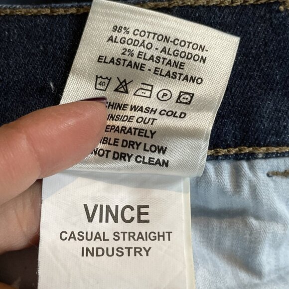 DL 1961 Vince Casual Straight Jeans Size 38X29 Mid Rise Dark Wash Stretch - Picture 10 of 11